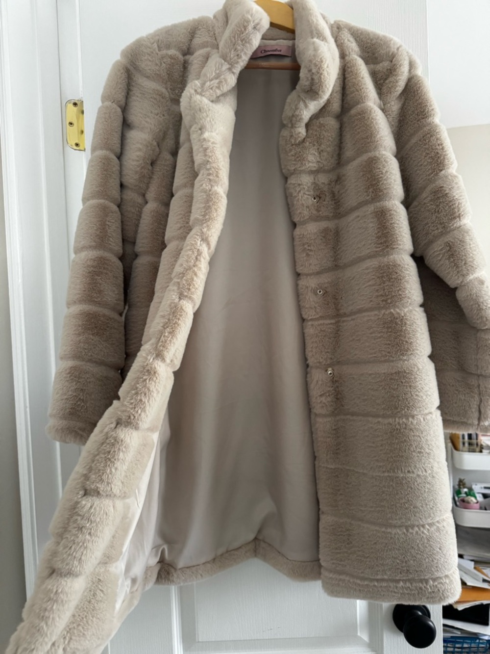 Chateau Taupe Plush Teddy Coat